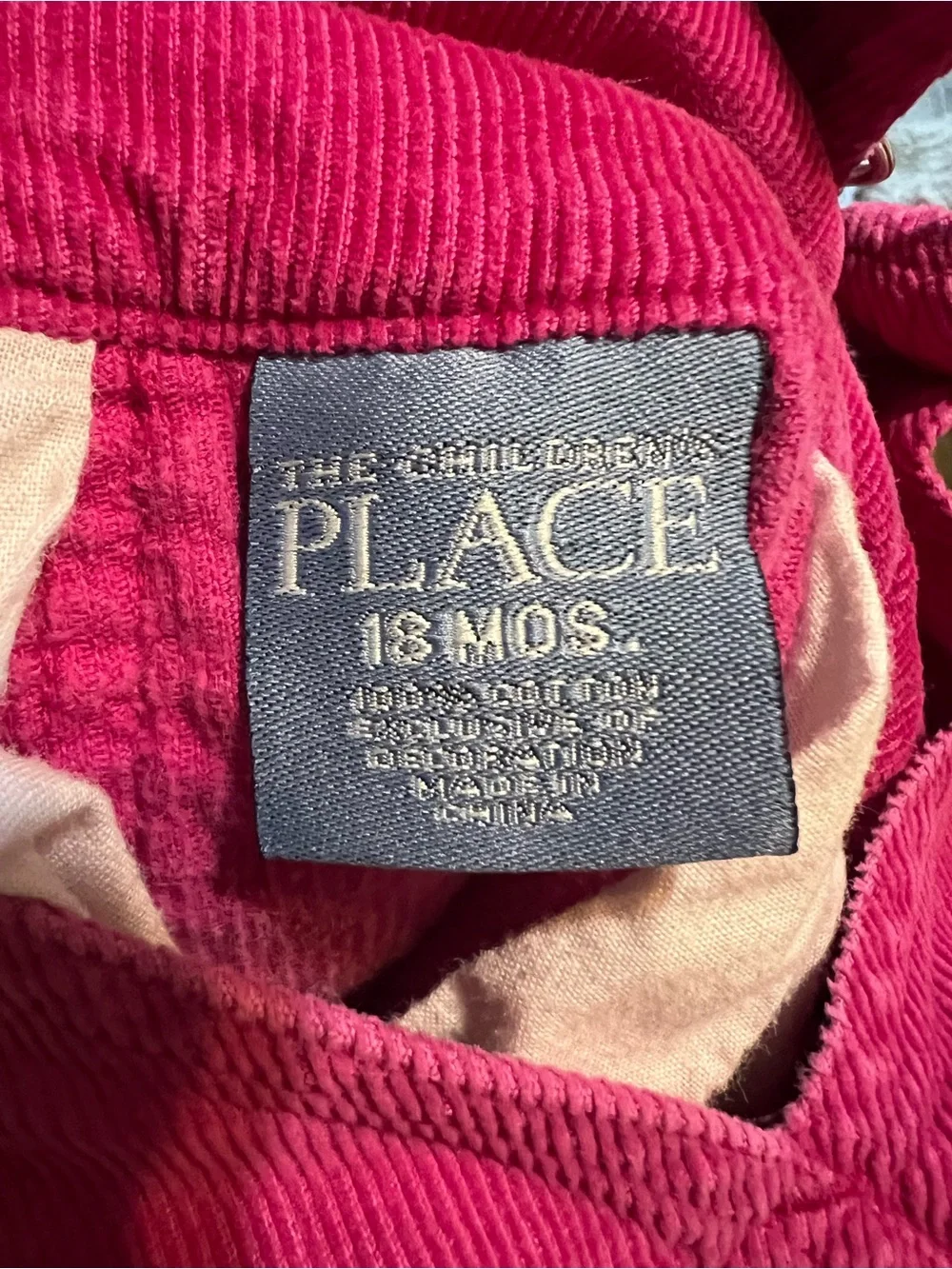 Vintage Pink Corduroy Baby Overalls 18M
